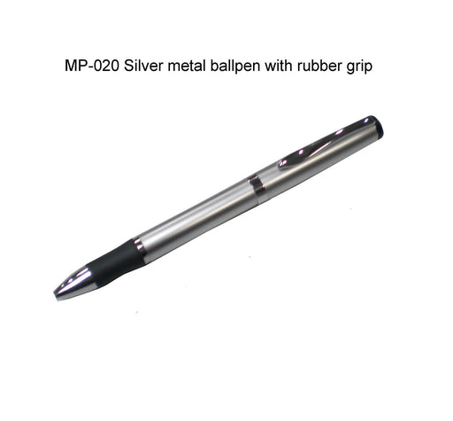 Silver Metal Ballpen with Rubber Grip