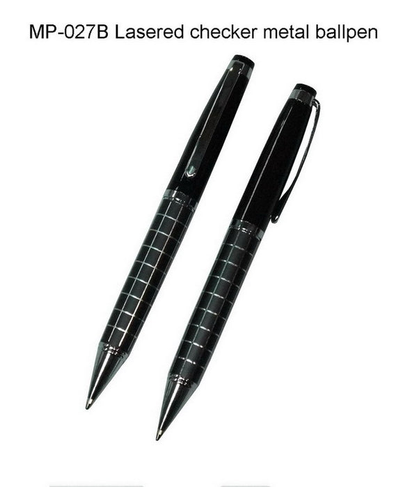 Lasered Checker Metal Ballpen