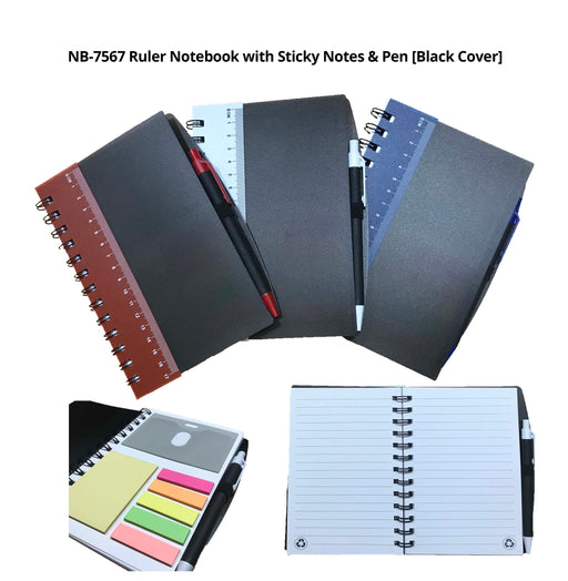 Ruler Notebook with Sticky Notes & Pen 2