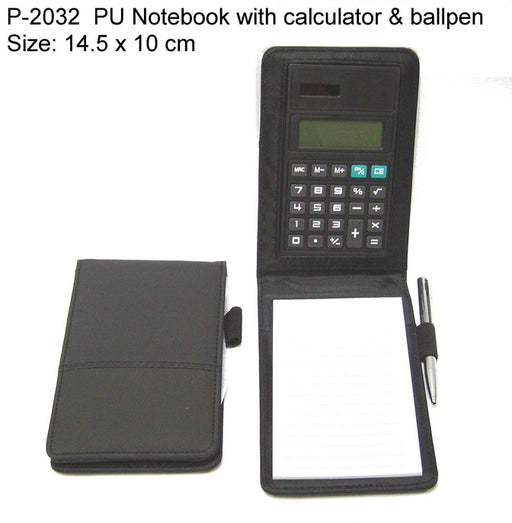 PU Notebook with Calculator & Ballpen
