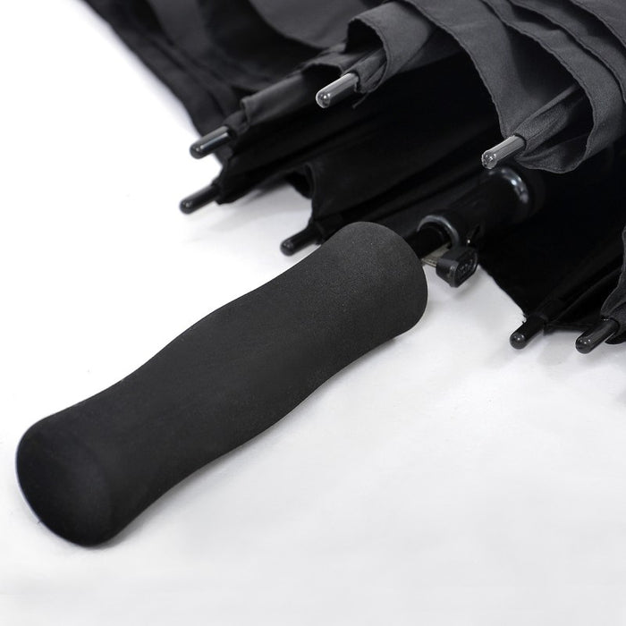 Full Black Straight Handle Umbrella