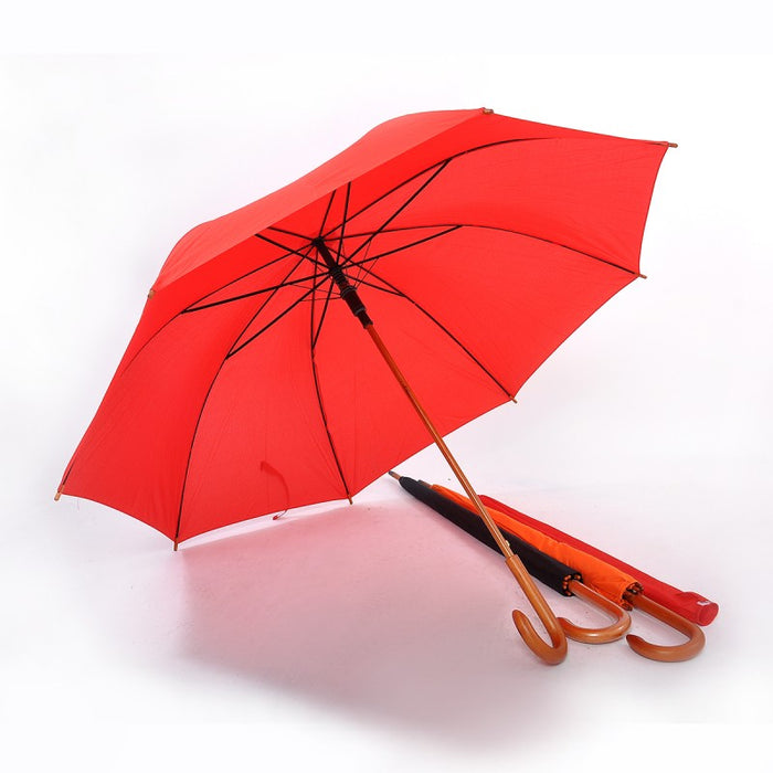 Real Wooden Shaft and Handle Extra Long Umbrella
