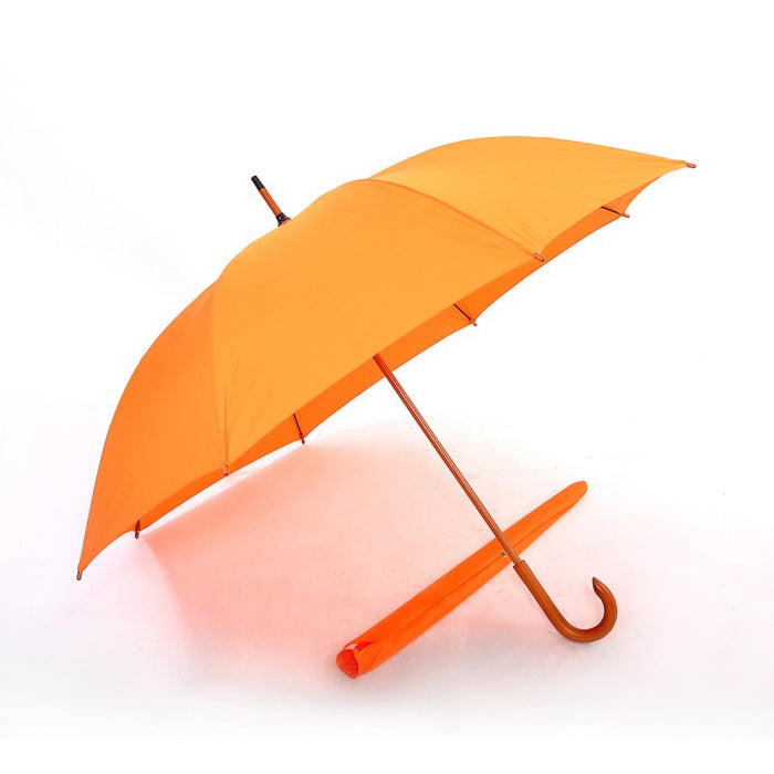 Real Wooden Shaft and Handle Extra Long Umbrella