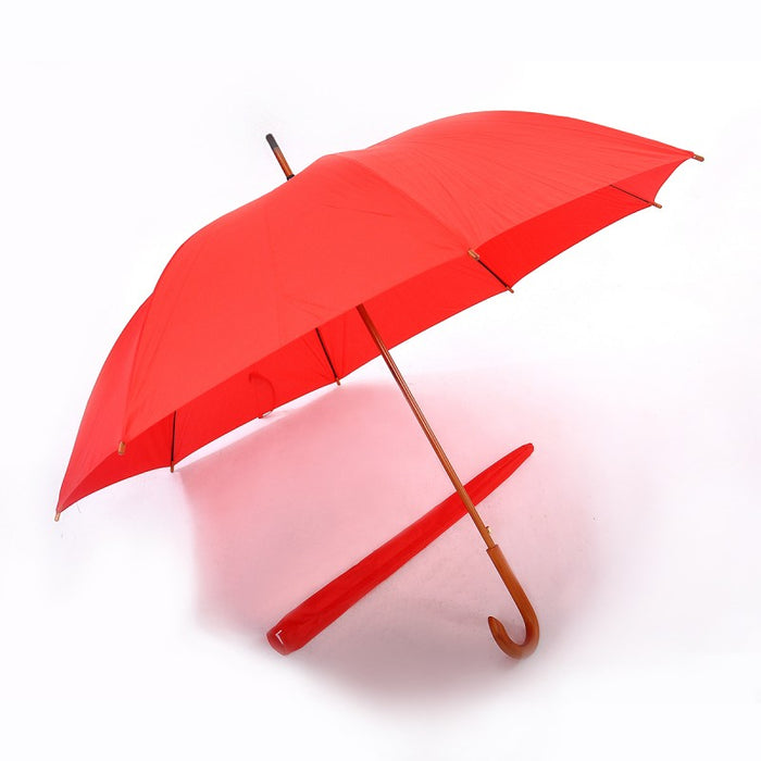 Real Wooden Shaft and Handle Extra Long Umbrella