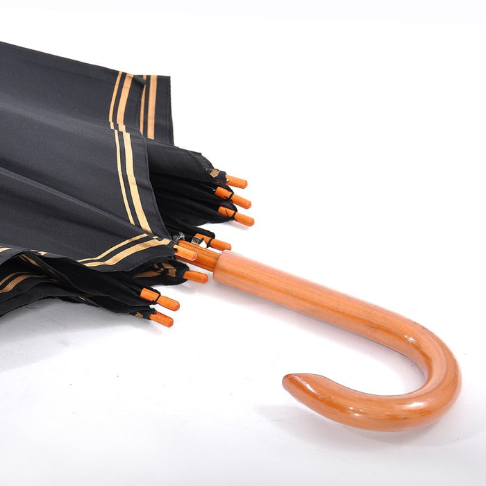 Real Wooden Shaft and Handle Extra Long Umbrella